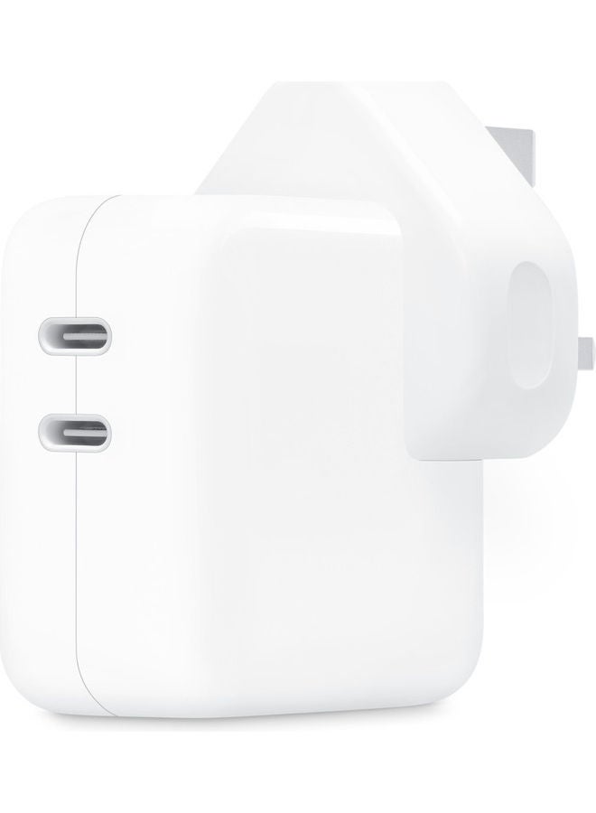 Apple - 35W Dual USB-C Power Adapter For iPhone White - Image 1