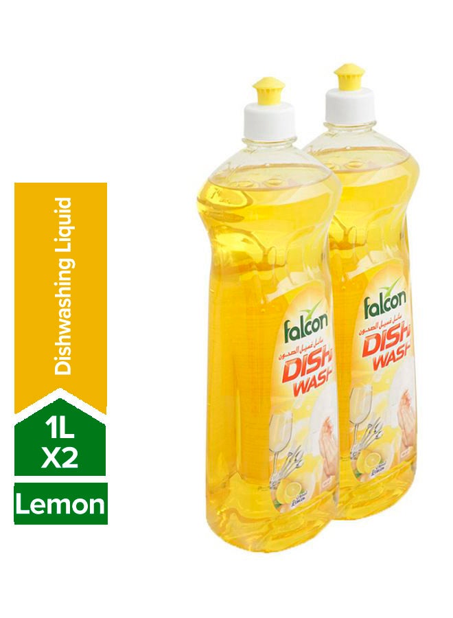 Falcon 2-Piece Lemon Dishwasher Liquid Yellow 1Liters