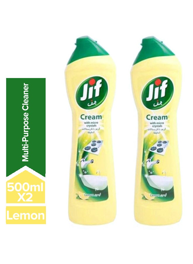 Jif Pack Of 2 All Purpose Cleaner Cream - Lemon 2x500ml  - Image 1