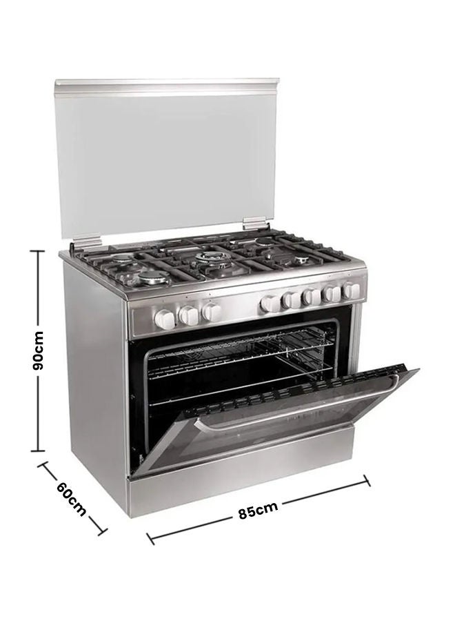 HOOVER 5 Burner Gas Cooker,Oven And Grill With Rotisserie,Cast Iron Pan Support,Full Safety,1 year Warranty FGC9060-3D Black/Silver  - Image 2