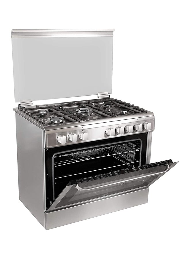 HOOVER 5 Burner Gas Cooker,Oven And Grill With Rotisserie,Cast Iron Pan Support,Full Safety,1 year Warranty FGC9060-3D Black/Silver  - Image 4