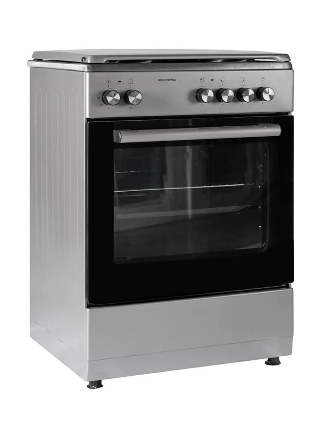 Wolf Power 4 Hot Plate Electric Cooker  60 x 60 cm , 65 Liters Oven With Fan, Automatic Ignition, Stainless Steel, 1 Year Warranty (No Cable Included) WGC6060HERMF Silver  - Image 2