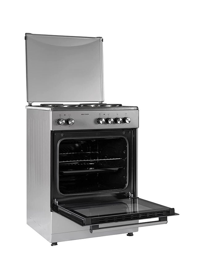 Wolf Power 4 Hot Plate Electric Cooker  60 x 60 cm , 65 Liters Oven With Fan, Automatic Ignition, Stainless Steel, 1 Year Warranty (No Cable Included) WGC6060HERMF Silver  - Image 3