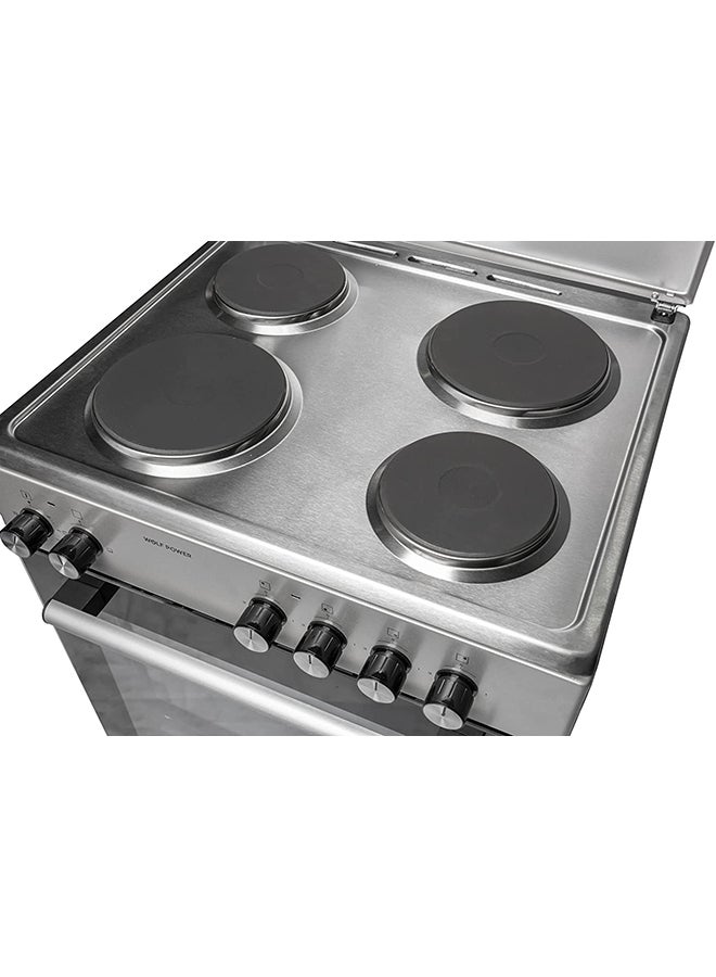Wolf Power 4 Hot Plate Electric Cooker  60 x 60 cm , 65 Liters Oven With Fan, Automatic Ignition, Stainless Steel, 1 Year Warranty (No Cable Included) WGC6060HERMF Silver  - Image 4