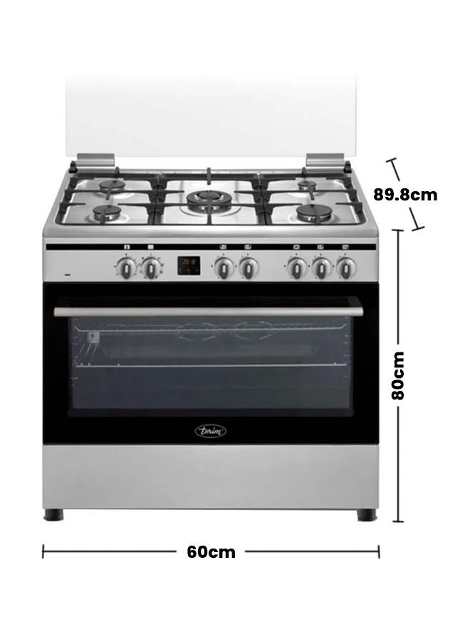 terim 5 Burner Gas Cooker Electric Oven 90 x 60 cm,1 year Warranty TERGE96ST Silver  - Image 2