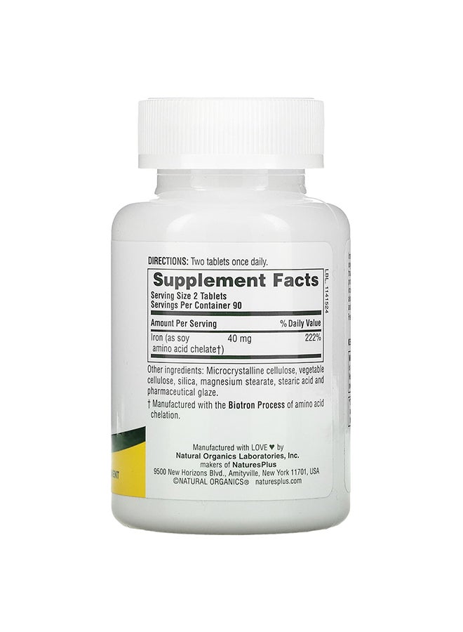 Nature's Plus Iron 40 mg Dietary Supplement - 180 Tablets - Image 2