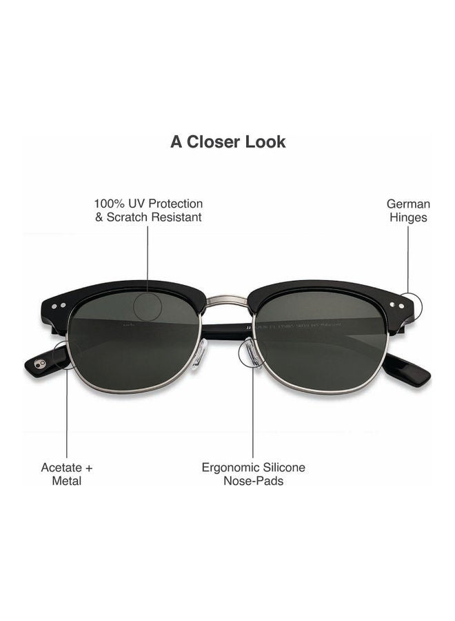 John Jacobs Full Rim Metal Frame Polarized Clubmaster Sunglasses For Men & Women - 50mm - Black  - Image 2