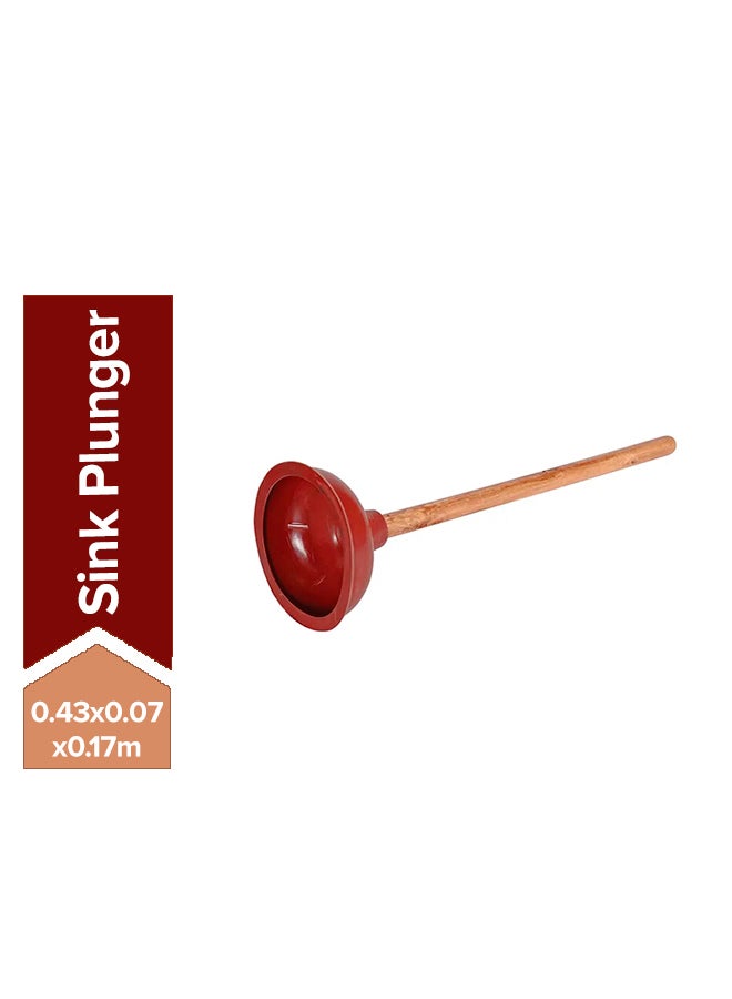 Silverline Sink Plunger Red/Brown Red/Brown 0.43x0.07x0.17meter  - Image 1