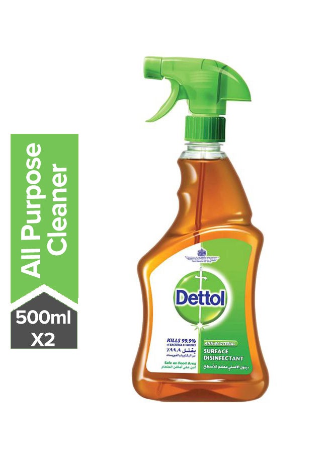 Dettol Antiseptic Surface Disinfectant Cleaner Brown 2 x 500ml  - Image 1