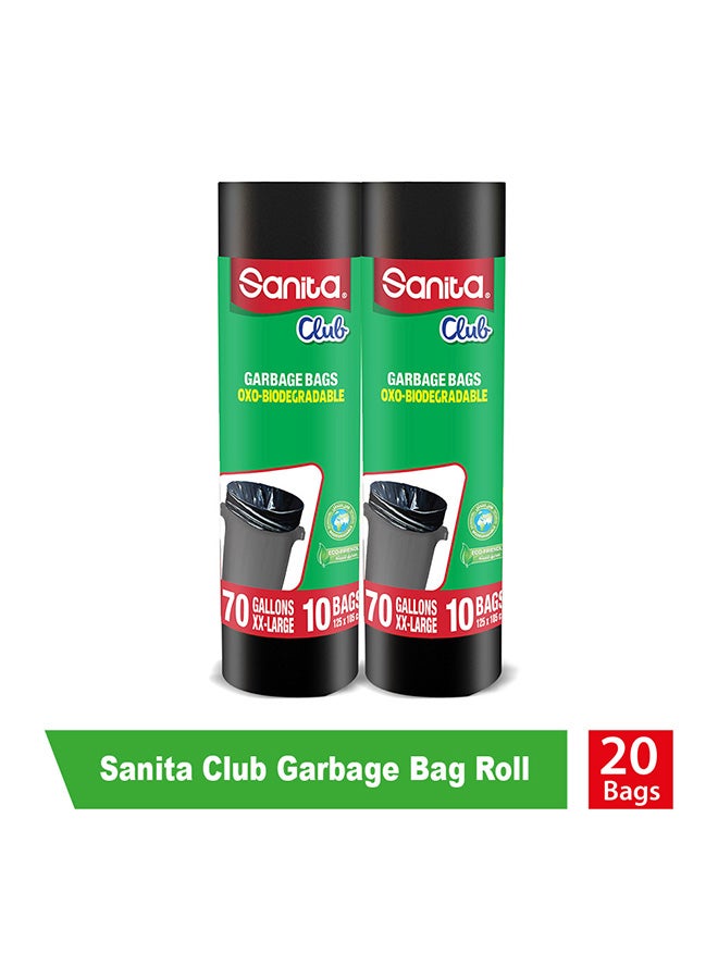 Sanita Club Garbage Bags 70 Gallons 20 Pieces XX-Large Black 125x105cm  - Image 2