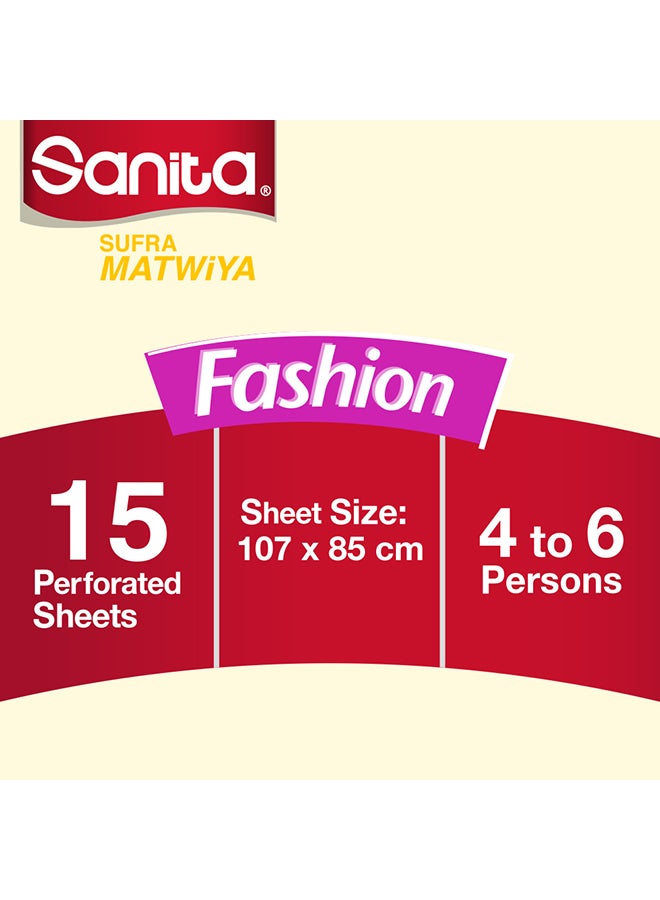 Sanita - Sufra Matwiya Fashion Small Table Cover Roll, 15-Sheets, 85 X 107cm Size Multicolor - Image 1