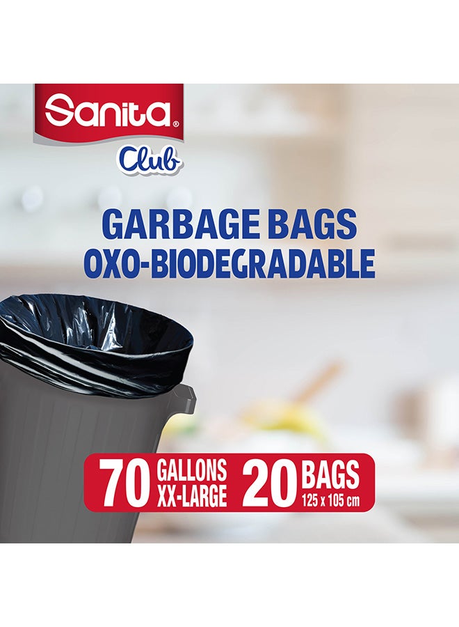 Sanita Club Garbage Bags 70 Gallons 20 Pieces XX-Large Black 125x105cm  - Image 3