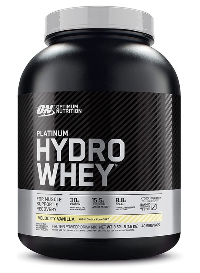 Optimum Nutrition - Platinum Hydrowhey Protein Powder 30 Grams Of Protein For Muscle Support And Recovery 100% Hydrolyzed Whey Protein Isolate Powder Velocity Vanilla 40 Servings - Image 1