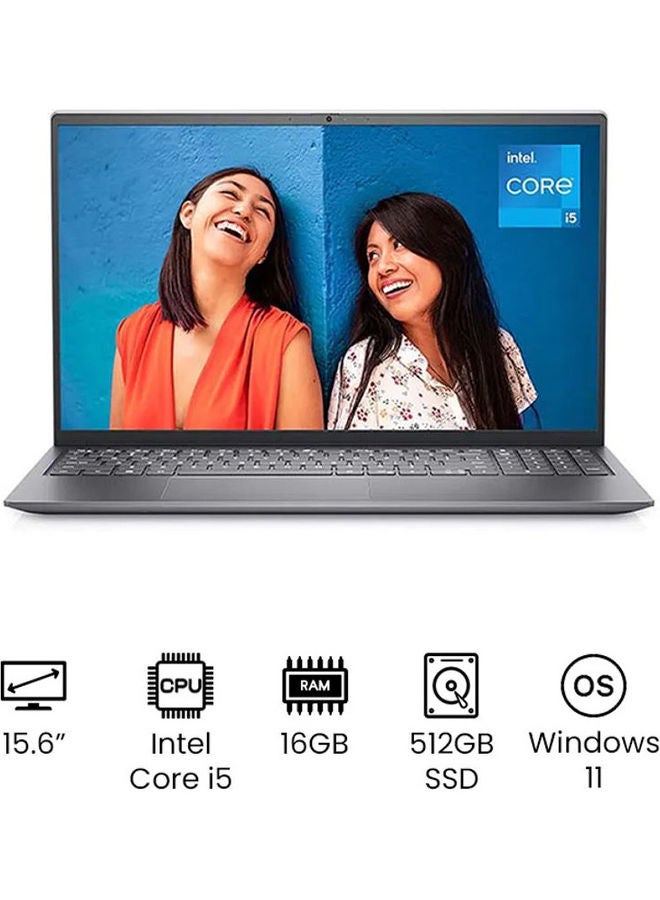 DELL - Inspiron 5510 Profesional with 15.6-inch Full HD Display/Core i5-11300H Processor/16GB RAM/512GB SSD/Intel Iris Xe Graphics/Windows 11 English/Arabic Silver - Image 1