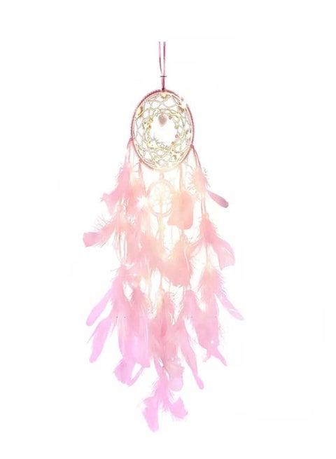 Feather Dream Catcher With LED Light Pink 70grams