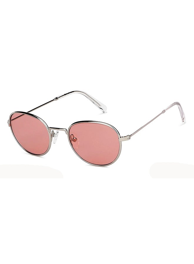 John Jacobs - Full Rim Metal Frame Round Sunglasses For Men & Women With UV Protection - 49mm - Silver - Image 1