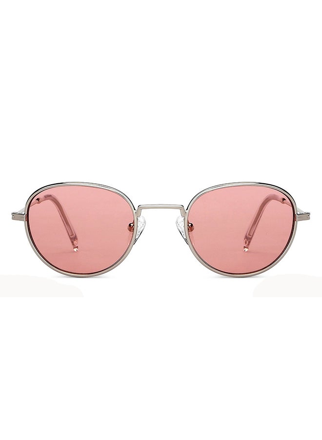 John Jacobs - Full Rim Metal Frame Round Sunglasses For Men & Women With UV Protection - 49mm - Silver - Image 1
