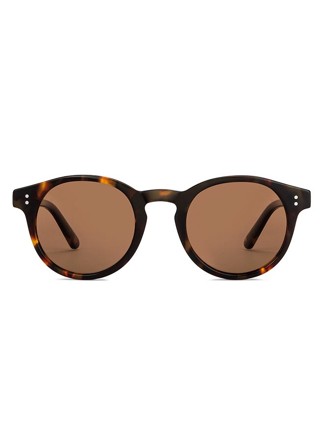 John Jacobs - Full Rim Polarized Round Sunglasses For Men & Women - 48mm - Tortoise - Image 1