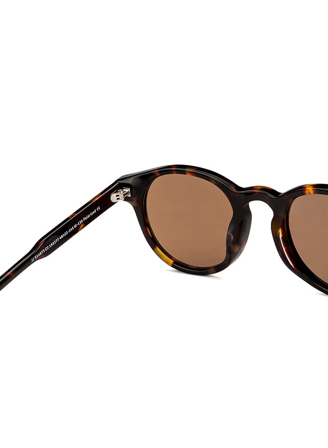 John Jacobs - Full Rim Polarized Round Sunglasses For Men & Women - 48mm - Tortoise - Image 1