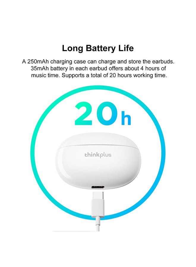 Lenovo - XT88 True Wireless Earphones Dual Mic Stereo Noise Reduction Bass HIFI Touch Control Earbuds BT 5.3 Headset White - Image 1