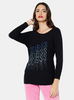 Logo Print Sweater Black