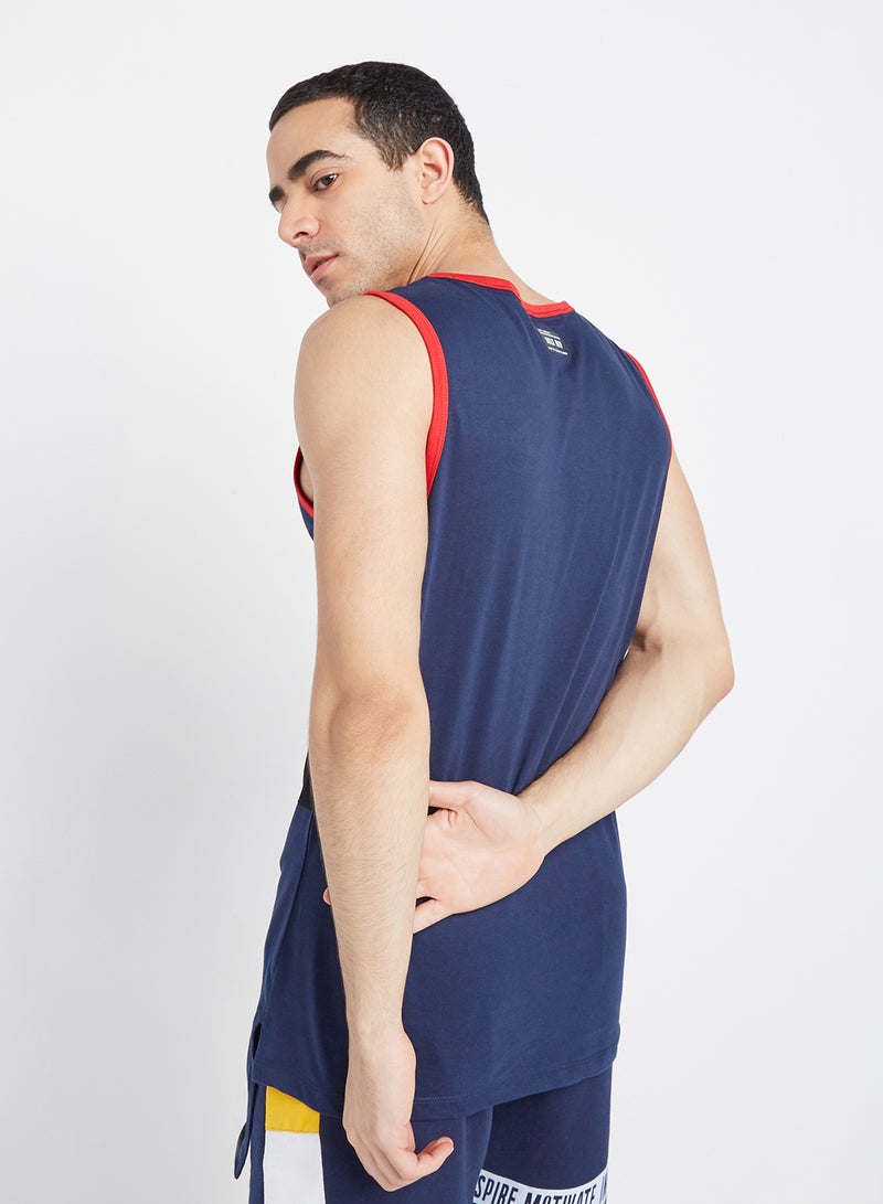 SKULT Asymmetric Hem Vest Navy  - Image 2