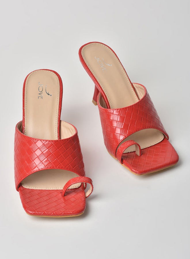 Jove - Stylish Heeled Sandals Red - Image 1