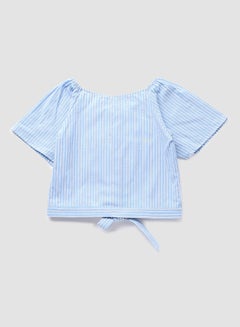 NEON Girls Boat Neck Puff Sleeve Blouse Light Blue  - Image 2