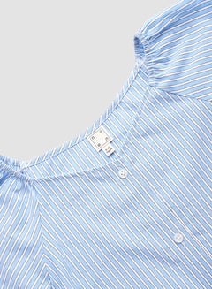 NEON Girls Boat Neck Puff Sleeve Blouse Light Blue  - Image 3