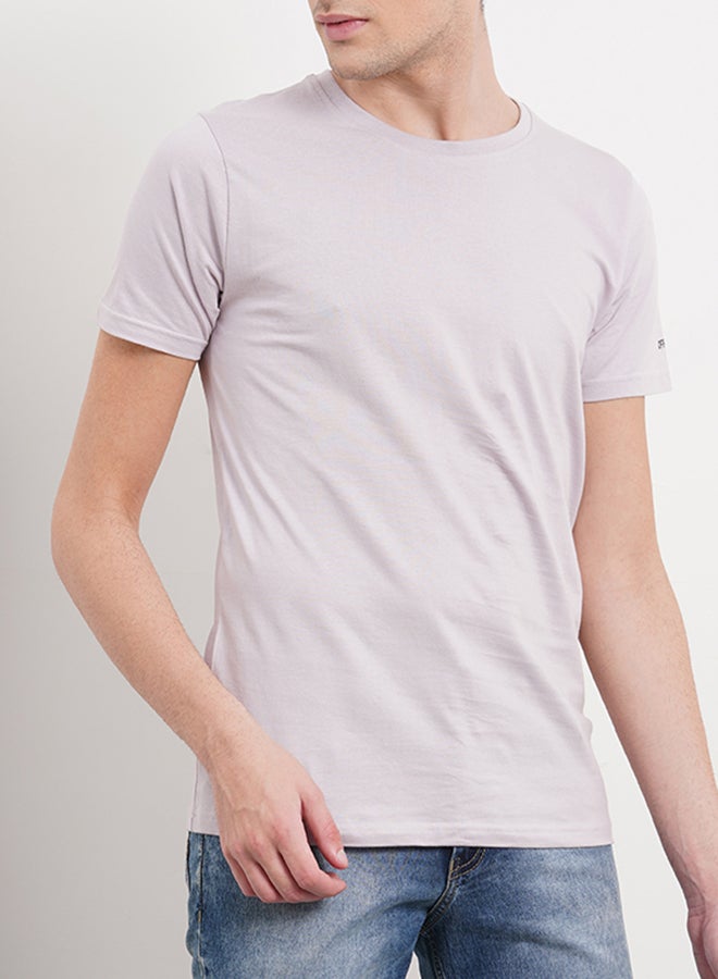 OFFROAD Casual Round Neck T-Shirt Light Grey  - Image 2
