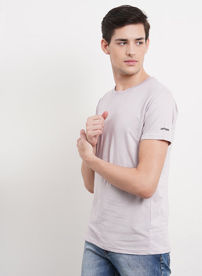 OFFROAD Casual Round Neck T-Shirt Light Grey  - Image 3