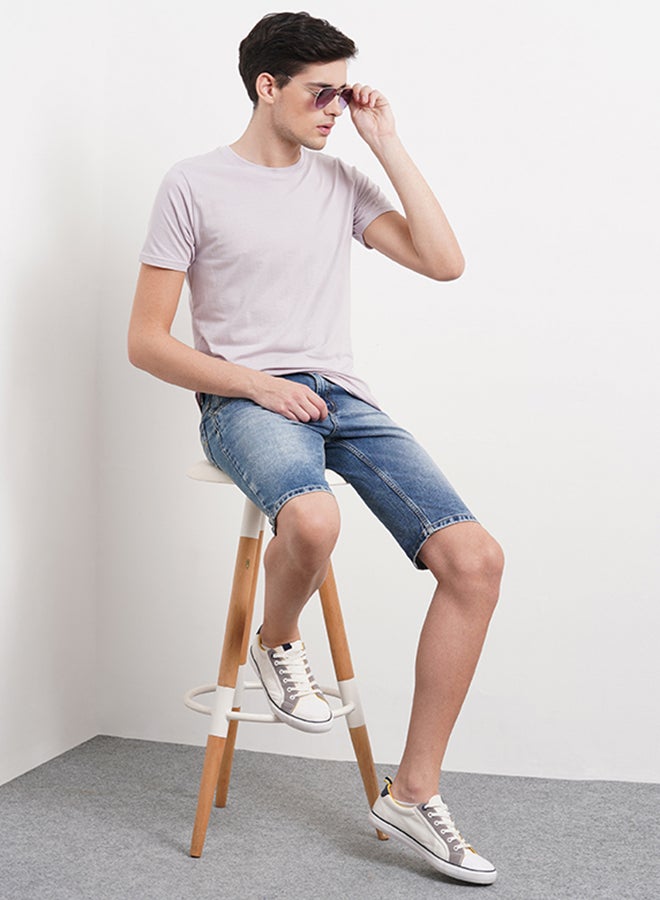 OFFROAD Casual Round Neck T-Shirt Light Grey  - Image 5