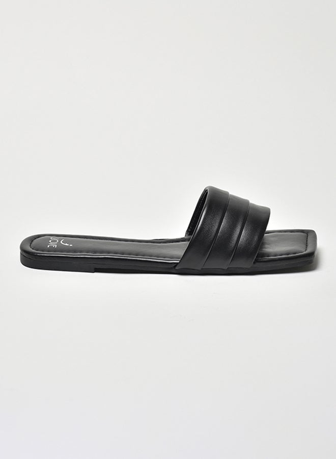 Jove - Broad Strap Flat Sandals Black - Image 1