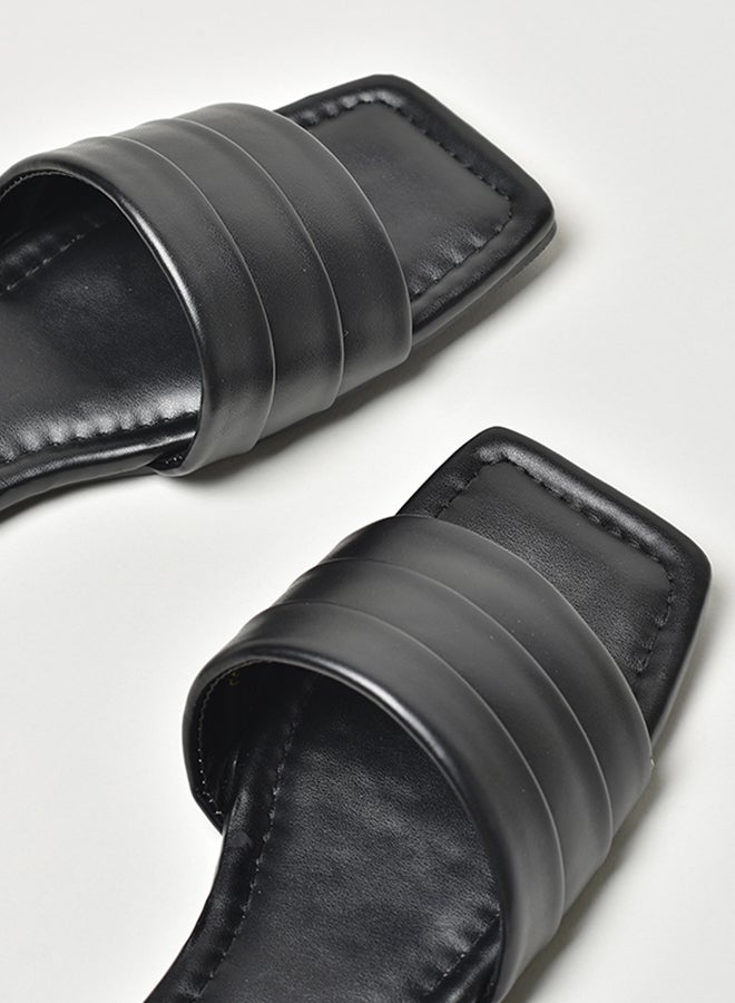 Jove - Broad Strap Flat Sandals Black - Image 1