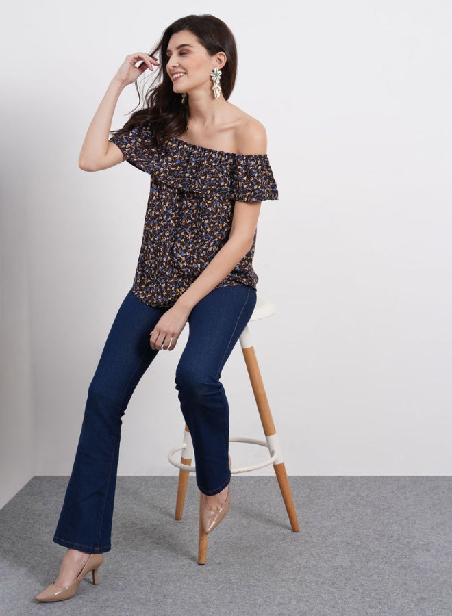 DRIP Off Shoulder Printed Top Multicolour  - Image 3