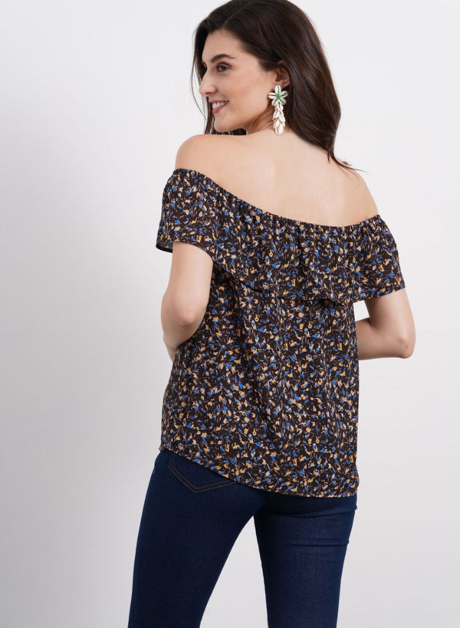 DRIP Off Shoulder Printed Top Multicolour  - Image 2