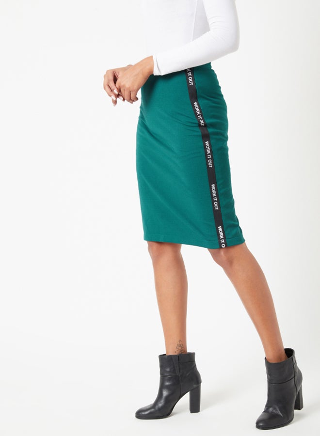 Miss Chase Me Not You Slitted Pencil Skirt Forest Green  - Image 2