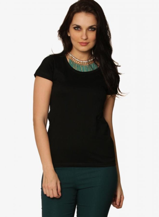 Miss Chase - You Later Plain T-Shirt Black - Image 1