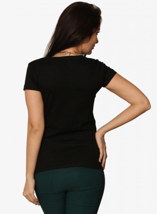 Miss Chase - You Later Plain T-Shirt Black - Image 1