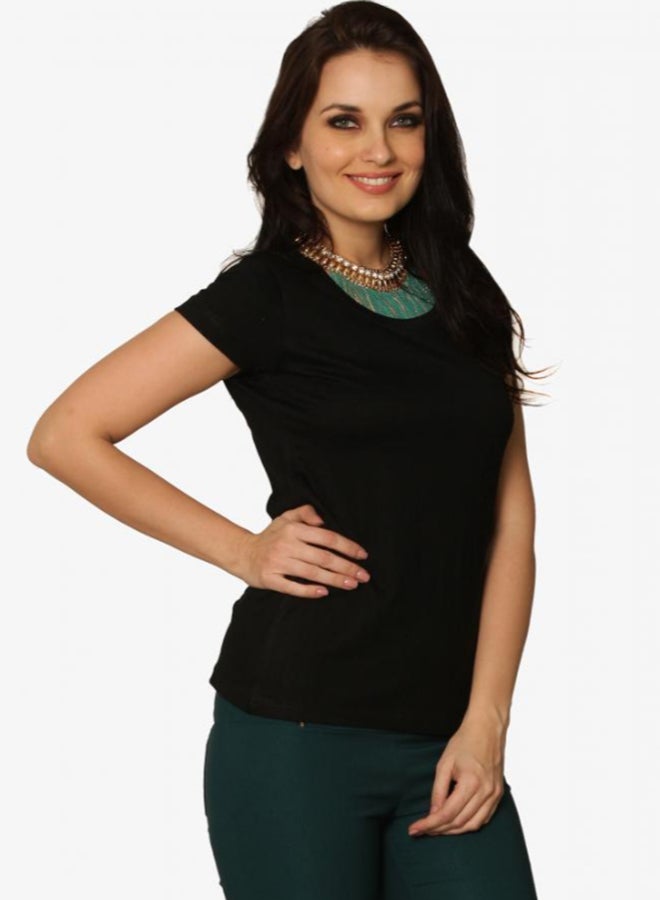 Miss Chase - You Later Plain T-Shirt Black - Image 1