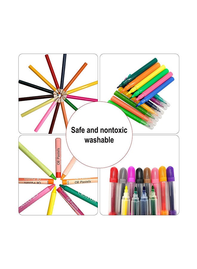 208 - Piece Portable Drawing Set, Pink