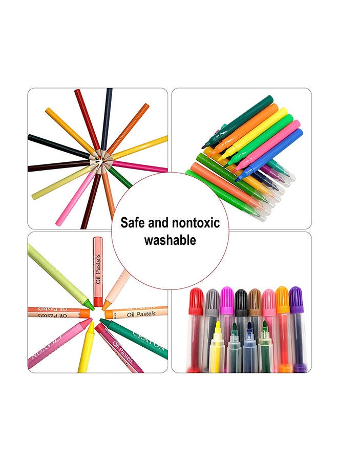 null - 208 - Piece Portable Drawing Set, Blue - Image 1