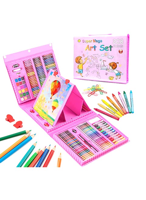 208 - Piece Portable Drawing Set, Pink