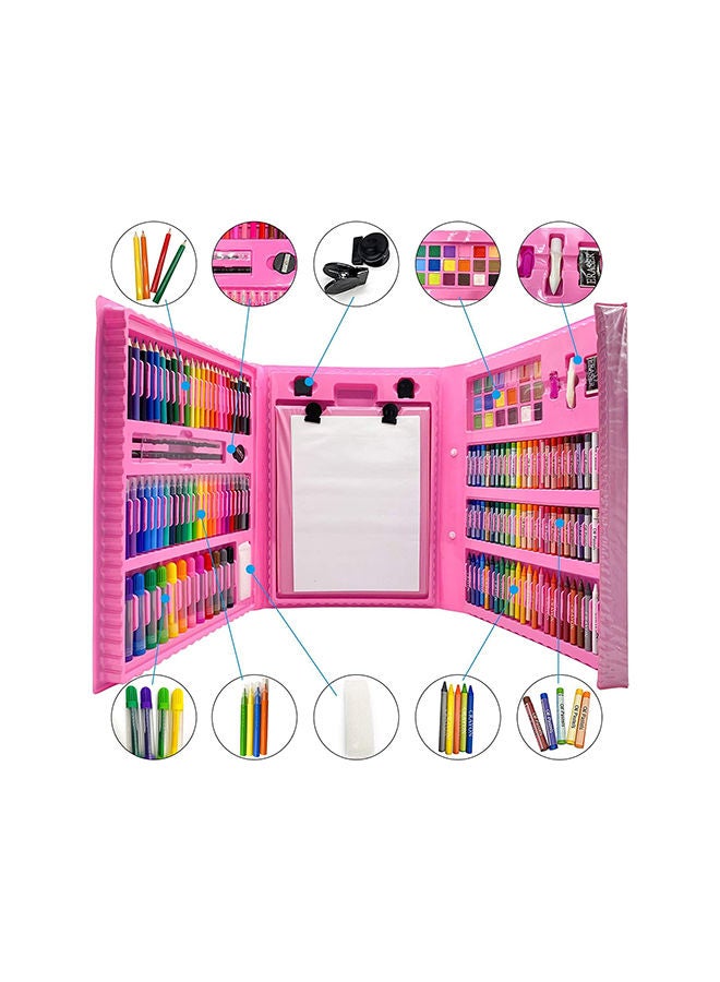 208 - Piece Portable Drawing Set, Pink