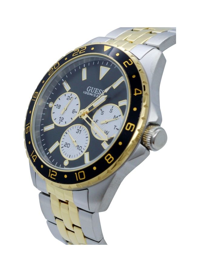 GUESS Men's Chronograph Round Shape Analog Wrist Watch W1107G6 - 44mm - Two Tone - Image 2