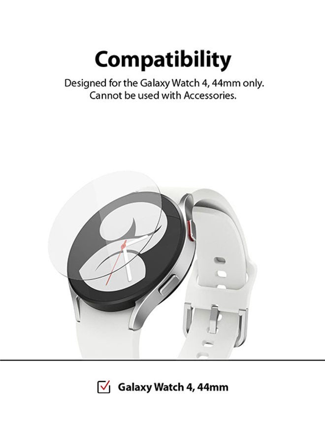 Ringke - Tempered Glass Screen Protector (4 Pack) Compatible with Samsung Galaxy Watch 4 44mm Smartwatch Clear - Image 1