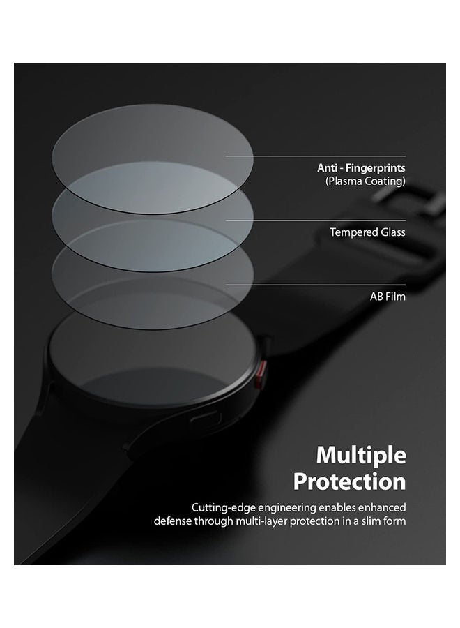 Ringke - Tempered Glass Screen Protector (4 Pack) Compatible with Samsung Galaxy Watch 4 44mm Smartwatch Clear - Image 1
