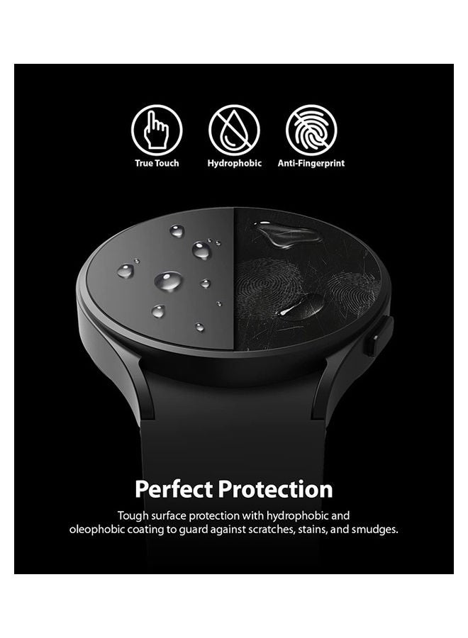 Ringke - Tempered Glass Screen Protector (4 Pack) Compatible with Samsung Galaxy Watch 4 44mm Smartwatch Clear - Image 1