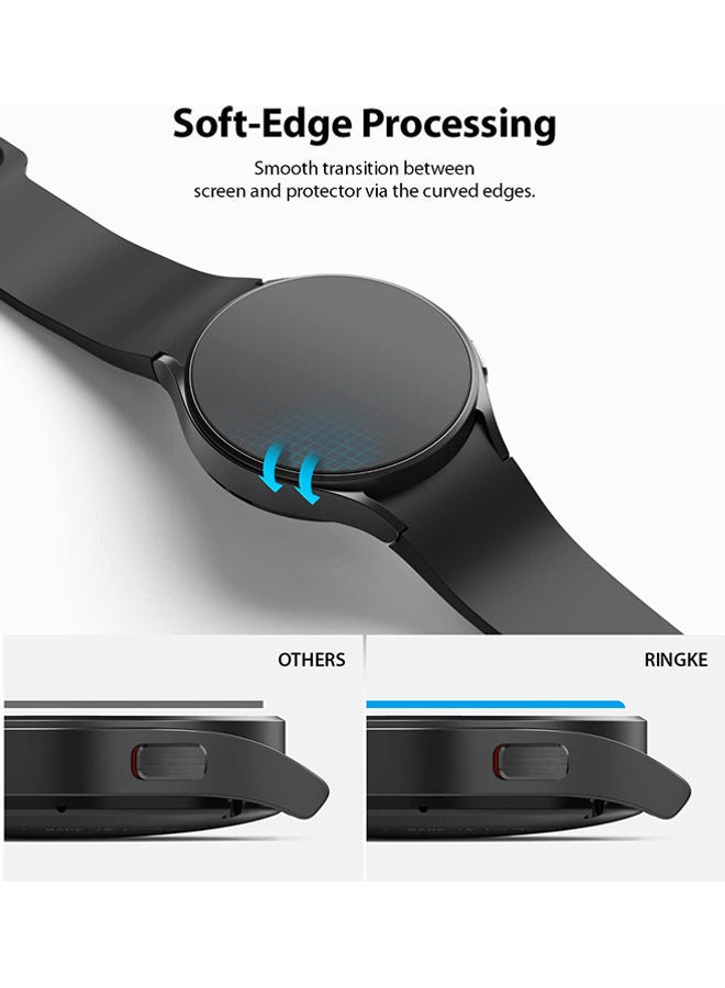 Ringke - Tempered Glass Screen Protector (4 Pack) Compatible with Samsung Galaxy Watch 4 44mm Smartwatch Clear - Image 1