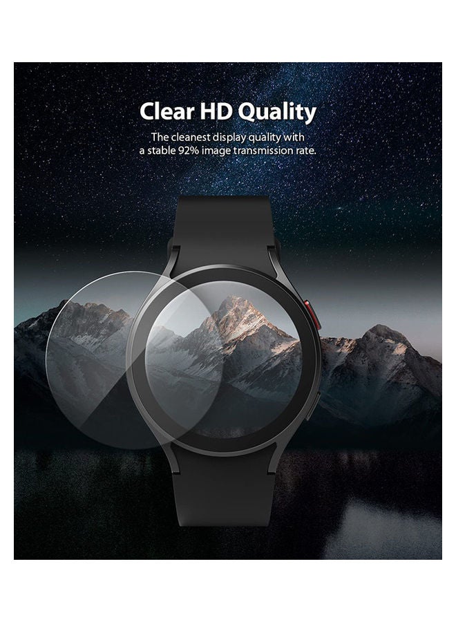 Ringke - Tempered Glass Screen Protector (4 Pack) Compatible with Samsung Galaxy Watch 4 44mm Smartwatch Clear - Image 1